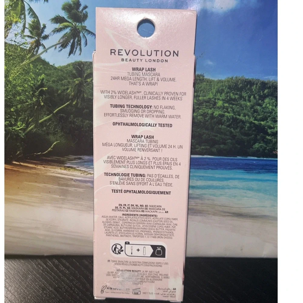 Revolution Wrap Lash Tubing Mascara Black 24HR Mega Length Lift Volume NEW